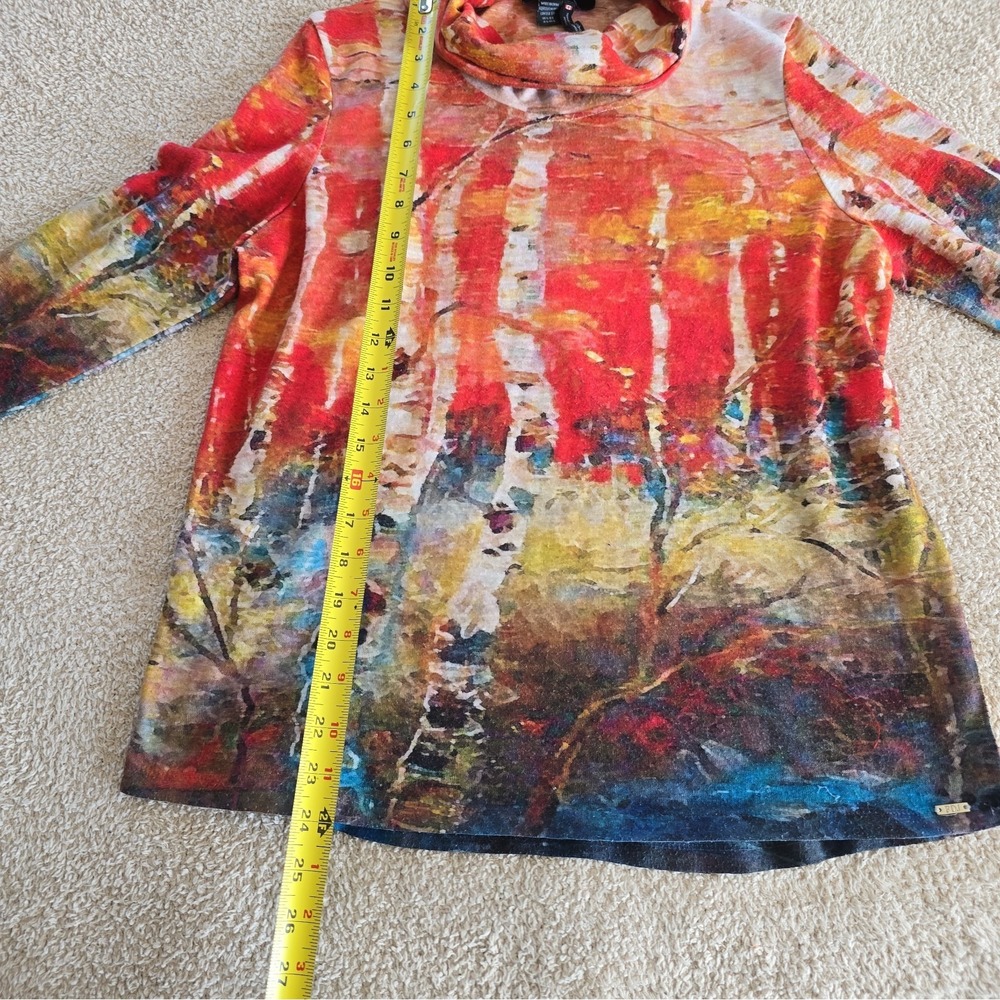 FDJ French Dressing Abstract Wearable Art Autumn Birch Tree Forest Shirt Sz S - Picture 10 of 12